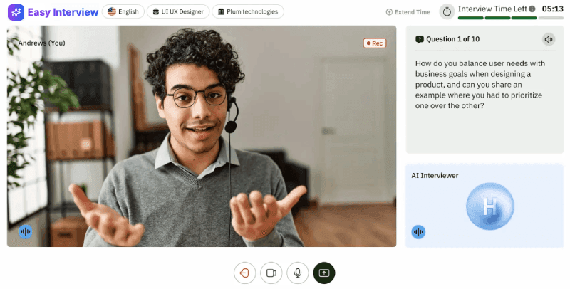 Mock Interview Interface - AI-Powered Interview Platform